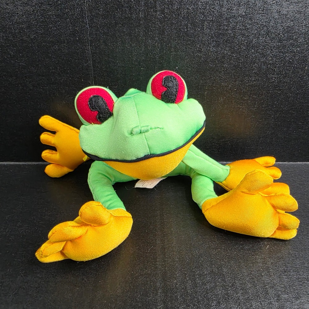 Rainforest Cafe Cha Cha Tree Frog Plush 9" Microbead Stuffed Toy